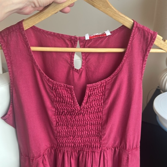 April Cornell Razzy Cotton Sleeveless Jumper Dress Raspberry Flowy Size L NEW - Picture 15 of 17